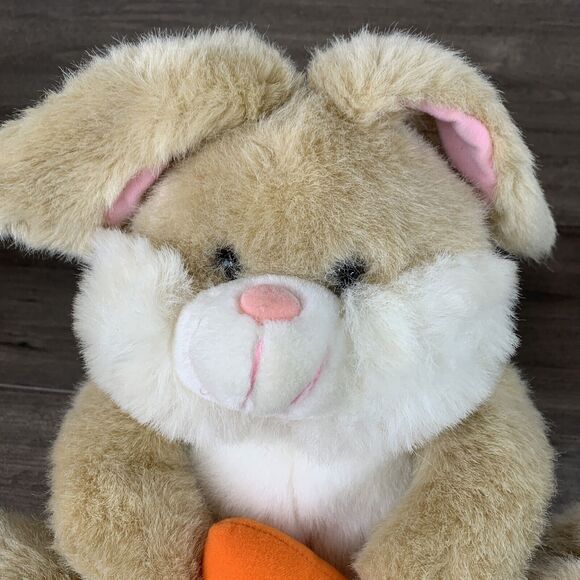 Vintage ABC Distributing Plush Bunny Rabbit Carrot Paws Stuffed Animal Toy 12" - Picture 5 of 10